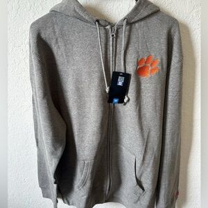 Men’s Large Clemson Tigers TOP OF THE WORLD Gray Fill Zip Hoodie NWT 🔥